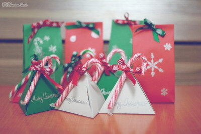 圣诞节 糖果 巧克力 礼物 立体包装 金字塔 三角 四面体 拐杖糖