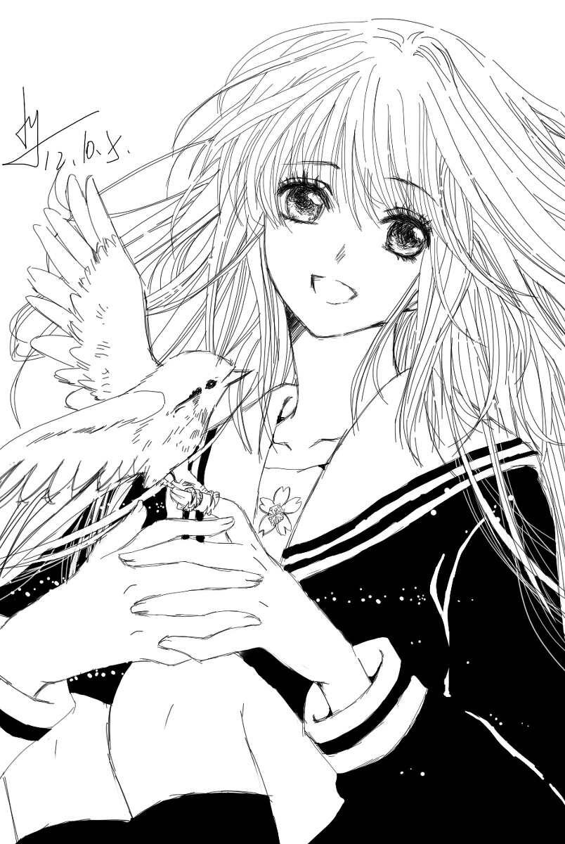 临摹clamp小鸠过程图p站二次元漫画临摹过程