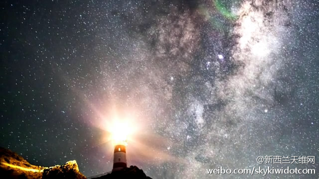 hanging in the sky [爱你] milky way over Sugarloaf Communications Tower at Port Hills, Canterbury, New Zealand