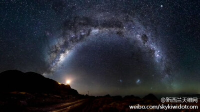 hanging in the sky [爱你] milky way over Sugarloaf Communications Tower at Port Hills, Canterbury, New Zealand