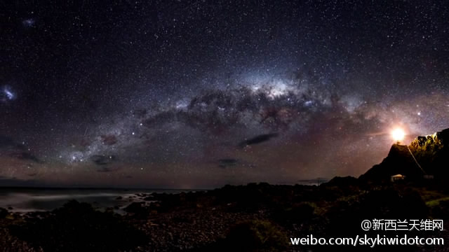 hanging in the sky [爱你] milky way over Sugarloaf Communications Tower at Port Hills, Canterbury, New Zealand