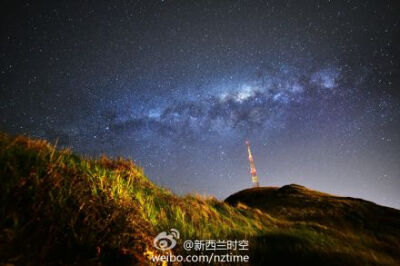 hanging in the sky [爱你] milky way over Sugarloaf Communications Tower at Port Hills, Canterbury, New Zealand