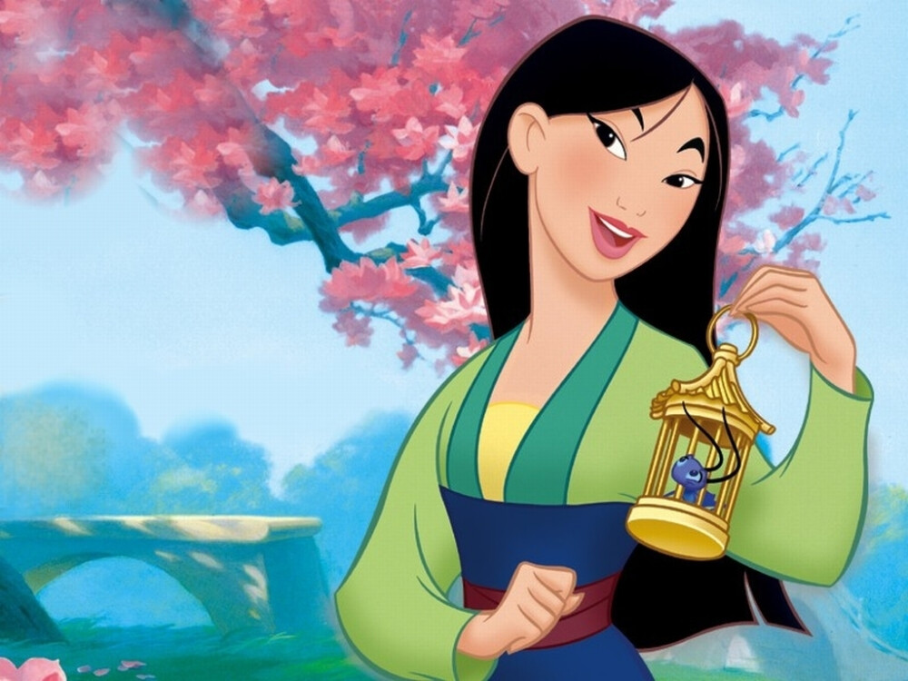 花木兰Mulan。Mulan is a loving girl who is always brave and bold. When her country needs it most, she disguises herself as a man and goes off to fight. She uses courage and determination to win the day.