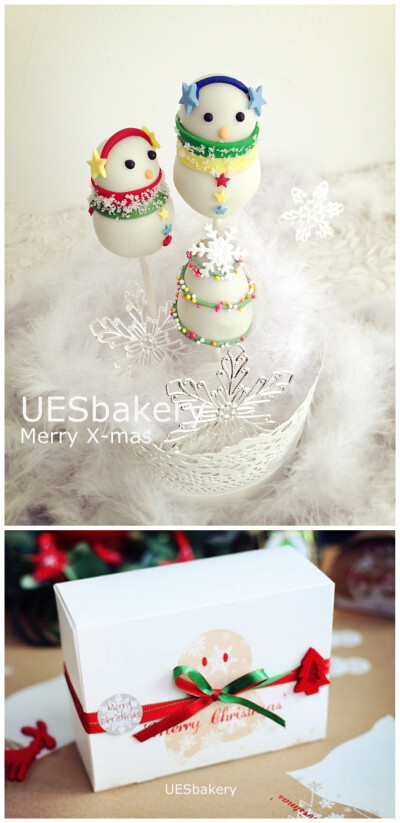 圣诞雪人蛋糕棒棒糖 UESbakery http://item.taobao.com/item.htm?id=13061312717