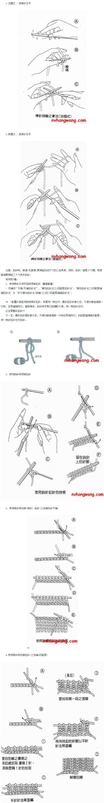 【棒針與線之拿法】