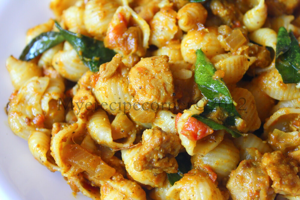 Indian style Chicken Pasta Recipe