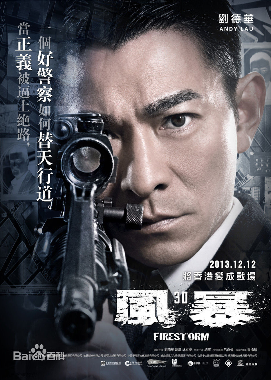 电影《风暴》是袁锦麟导演，刘德华联合投资兼主演的香港警匪剧情片，安乐影片、映艺娱乐、银都机构等公司联合出品，江志强与刘德华为该片的出品人与监制。由刘德华、姚晨、林家栋、胡军、吕良伟领衔主演的一部香港枪战电影。 影片于2013年12月12日贺岁档正式上映。