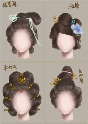 朝云近香髻、架子头、莲花冠~ - 高清图片，堆糖，美图壁纸兴趣社区