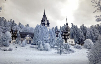 雪景，城堡