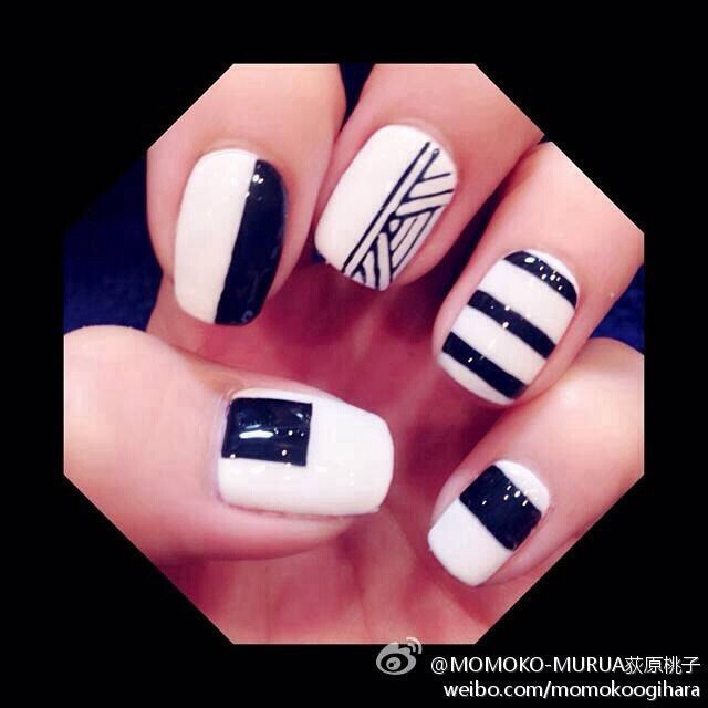 nail：黑白条纹、方块、线条