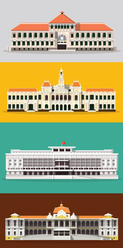 胡志明市的历史建筑 Saigon Landmarks by Tú Bùi