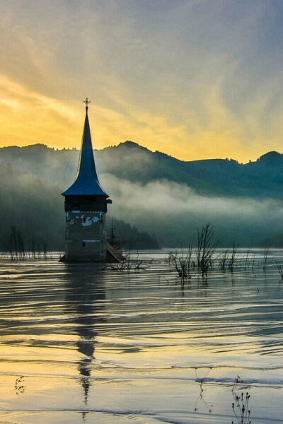 Flooded Church at Dawn