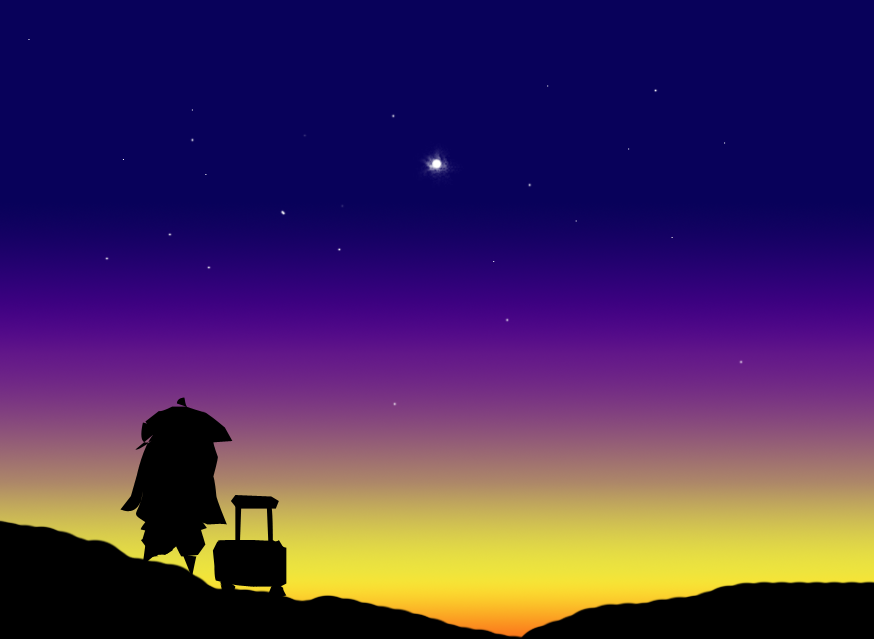 启明星啊！你还在亮着，还在为我指引方向，可你不说话，无法告诉我，我的星，他在那里；你不停地在闪烁，难道，你和我一样，想哭，却不想眼泪掉下来吗？这美到极致的天幕，是你在安慰我吗？可为什么我看到它，会有一种鼻子微酸的感觉呢？