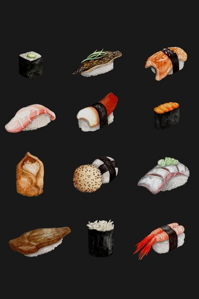 日式美食插画 -叶-