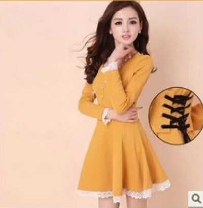  http://item.taobao.com/item.htm?spm=a1z10.1.w4004-5092394461.2.rEfczF&amp;amp;id=36865964891秋冬新款韩版女装潮流长袖修身短裙子韩国代购甜美中腰便宜连衣裙