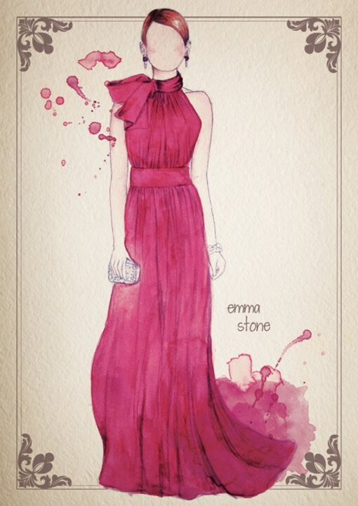 Watercolor Oscar Dresses by Camilla Gray