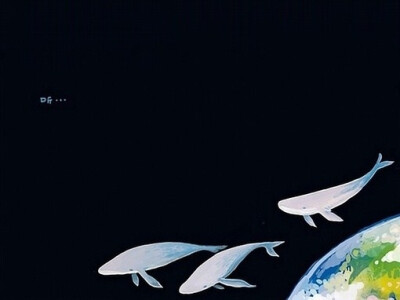在好多插画中，鲸都是飘浮在天空之中，这到底代表了画家们的，怎么样的想法呢？
