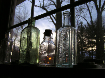 glass bottles