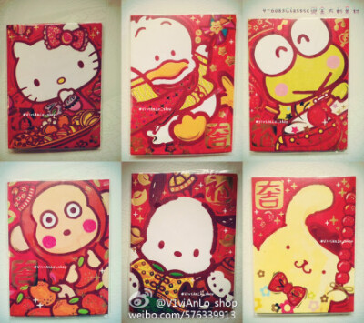  #HelloKitty40週年# 之『年貨意』2014年#Sanrio# 『節(jié)日限定』利是封Red Pocket（L）：圖1-4均為1款/8個(gè)，『Size：108H*80W（mm）』15RMB！圖5『Size：85H*184W（mm）』1款4個(gè)，13RMB歡迎轟炸香港Sanio官網(wǎng)都未upda…