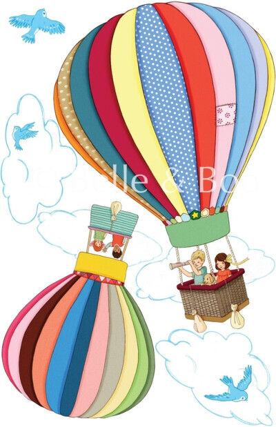 热气球 换不完的插画壁纸..