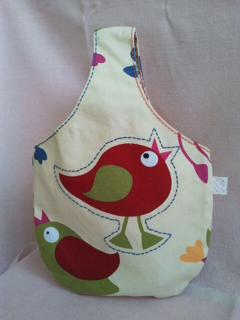 单环小托特包 Mini Tote Bag (Double Sided) [小鸟与小鸡] http://ninihandmade.blogspot.com/2012/12/blog-post.html