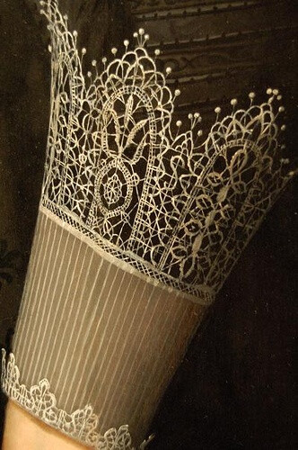 ➹Art Details➹Nicolaes Eliasz Pickenoy, Portrait of a Lady, c. 1630 The Detroit Institute of Arts. (Detail of Lace Cuff)