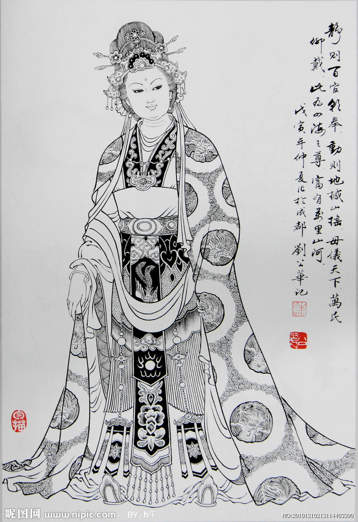 白描化法是人类最早，最简洁的绘画表现形式，我国古代称为“白画”，也有人称为“线描”。线描，又称自描。它是运用线条的浓淡，粗细、方圆、转折变化和用笔的轻重、快慢、提按、顿挫等艺术手法，来描绘物体的结构、质量感、空间感，并采用聚散、疏密、虚实、强弱等线描形式因素获得形神，从而传达作者感受的一种艺术形式。白描，作为一种独立的画种既是中国画造型的主要手段和形式，也是学习中国人物画重要的基础。如战国楚墓出土的两幅我国最早的帛画，即以白描画法表现，早期的白描画，其线描技法以均匀流畅的线条为主，到了唐朝吴道子，才能把白描线条发展到有粗细轻重的变化，能生动的表现衣褶的动感与厚度感。北宋画家李公麟可称是白描画法