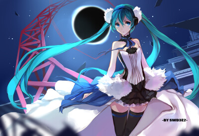 無題 对应图 第七龙神2020服装 p站 二次元 插画 初音未来 miku