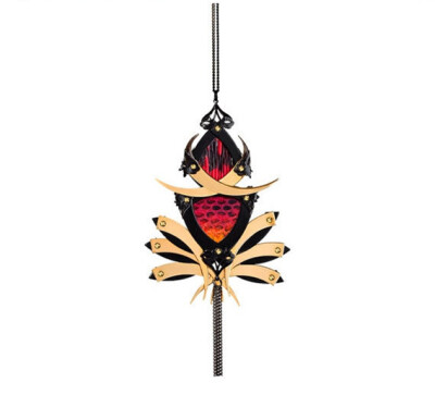 Gold and Black Jorogumo Red Cobra Necklace