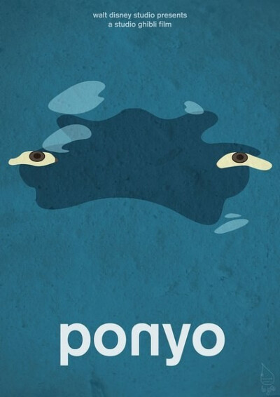 《悬崖上的金姬鱼》极简海报