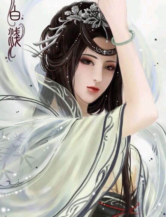 彼岸花。古风，手绘，美人。