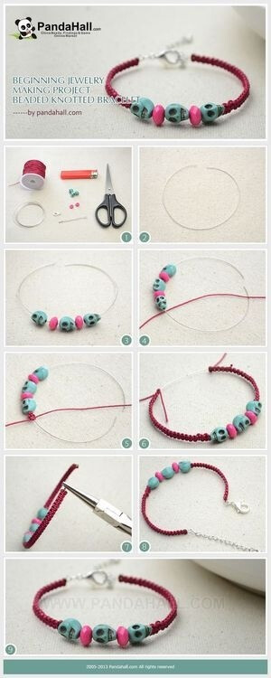 #自己动手编起来# DIY手链教程（ 图片分享自PandaHall.com）