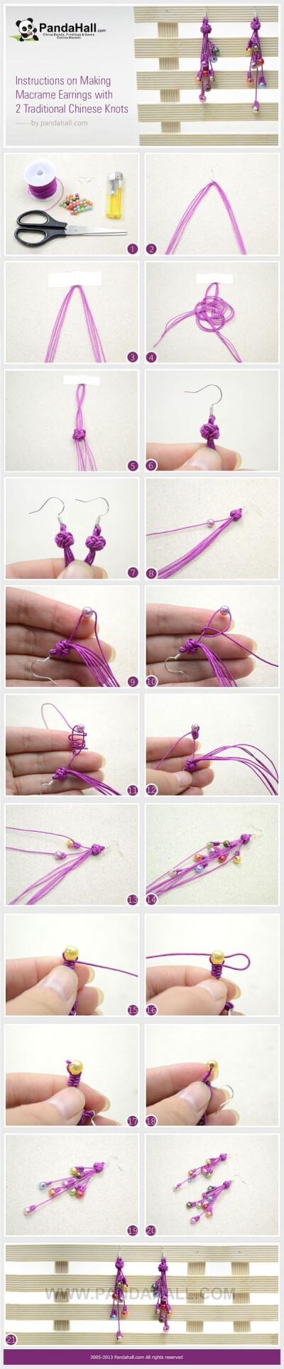 DIY饰品教程：串珠编织耳环