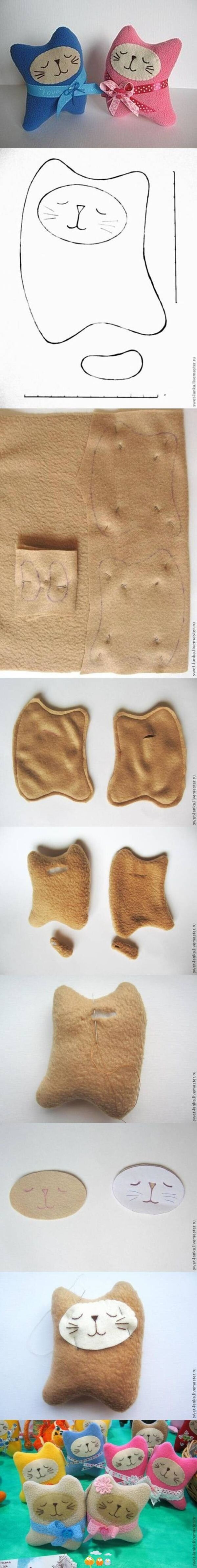 布艺手工：可爱的毛绒小猫