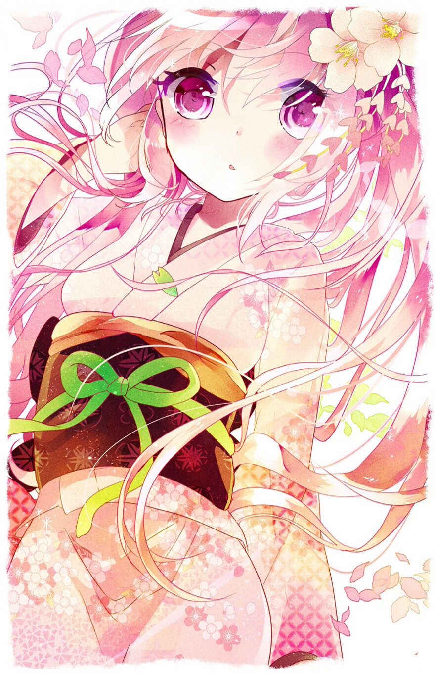 「二次元 少女」动漫 插画 原创 手绘 少女 Pixiv 初桜［侵删］id=41054873