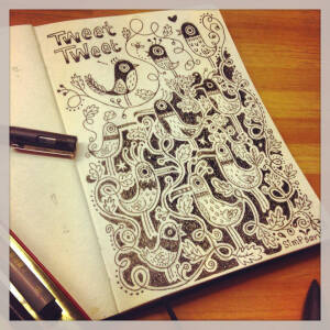 #‎tweettweet‬ ‪#‎sketchbook‬ ‪#‎unipin‬ ‪#‎birdies‬ just for fun:))))