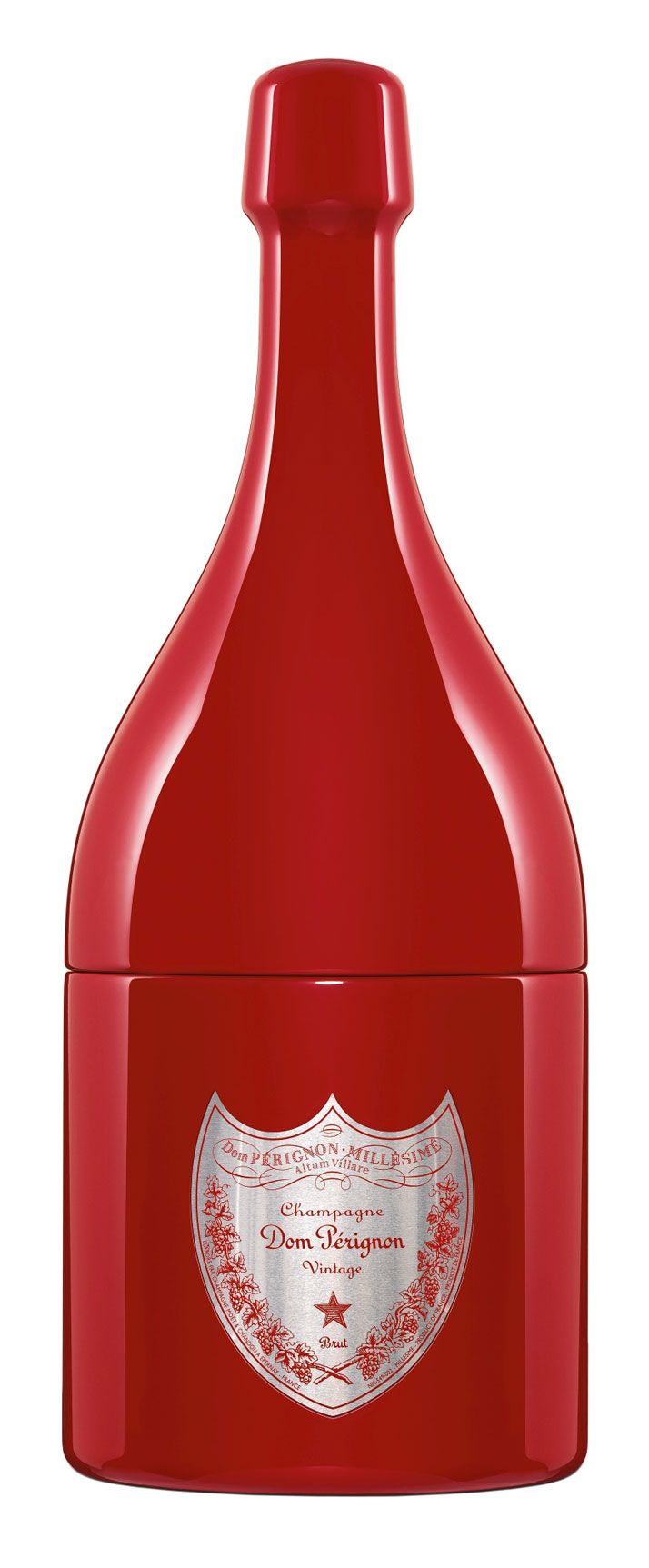 DOM PÉRIGNON ŒNOTHÈQUE 1966 MAGNUM IN CUSTOM RED COOLER DESIGNED BY JONY IVE AND MARC NEWSON