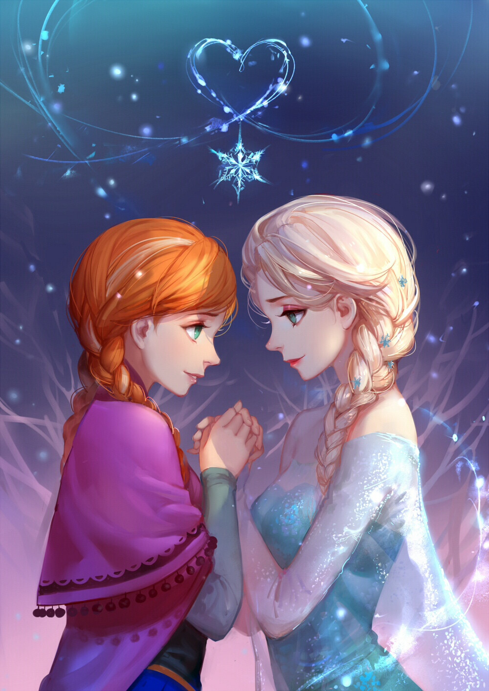 「アナと雪の女王 冰雪奇缘」 插画 Pixiv ElSA、ANNA [侵删]【id=41512742 画师：ASK】