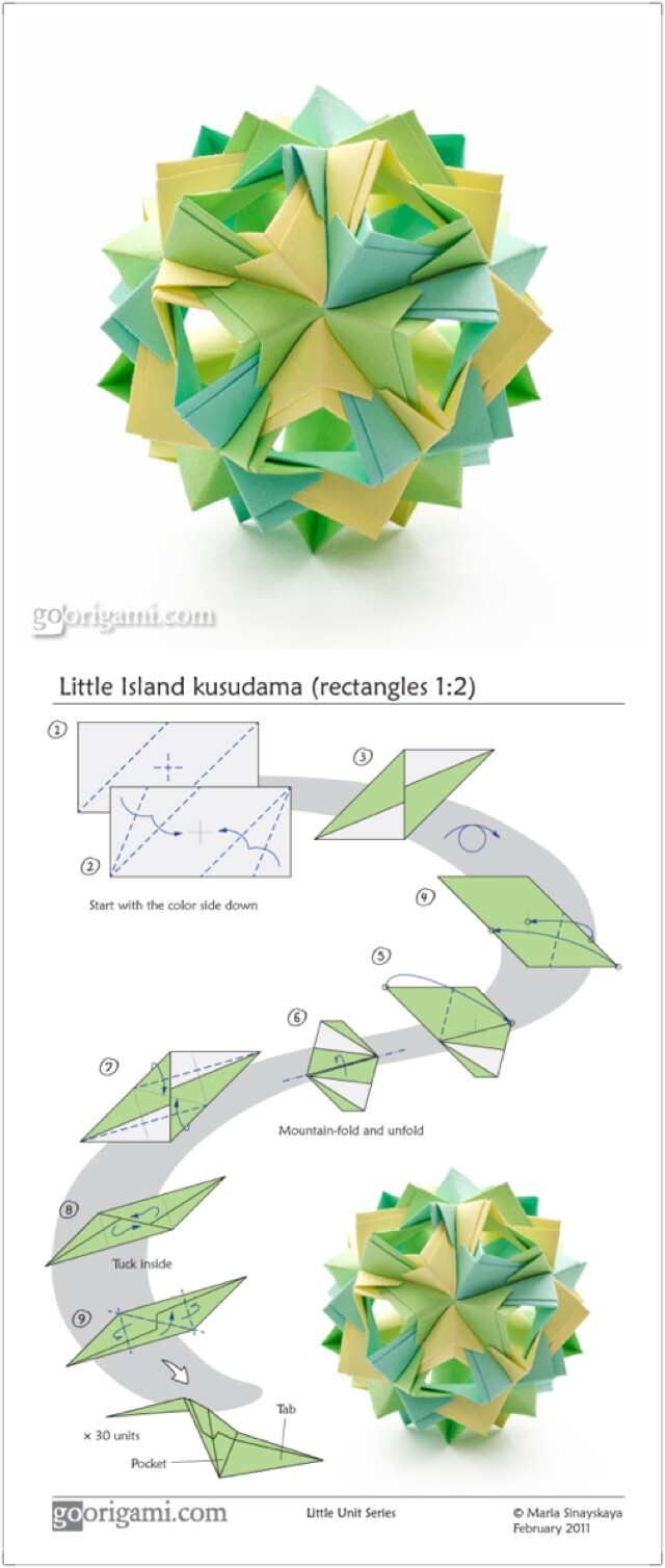 Little Island Kusudama折纸教程