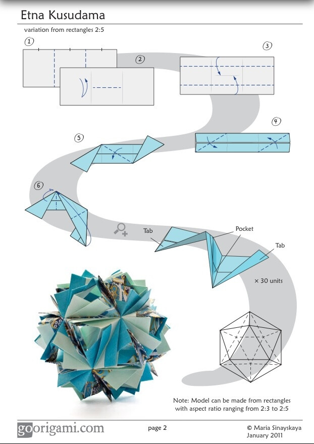 Etna Kusudama折纸教程图2