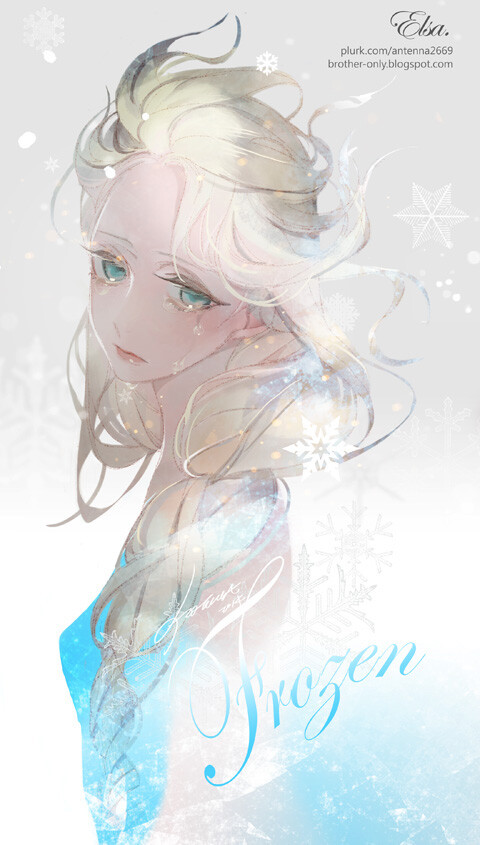 Queen&amp;amp;Princess 女王&amp;amp;王女 p站 二次元 插画 冰雪奇缘 Elsa