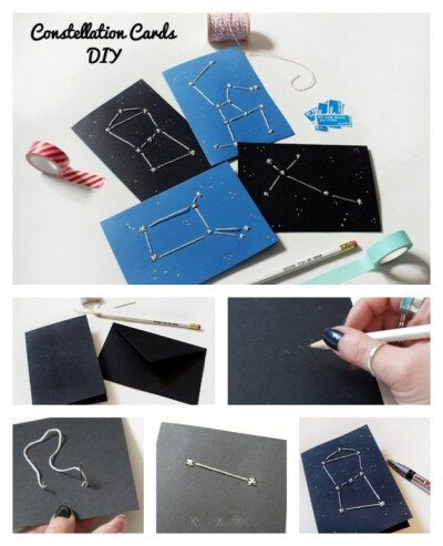 Forget hearts and flowers, make these unique constellation cards featuring a variety of star combinations.