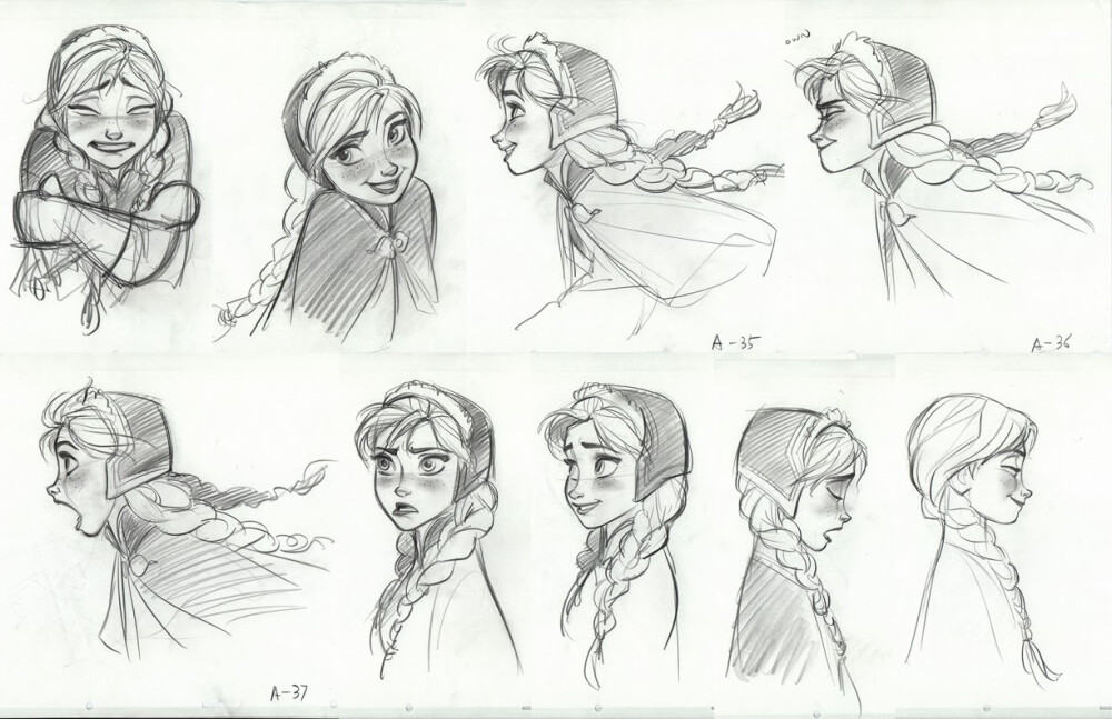 Frozen 人物设计-Anna New Anna concept art from Jin Kim’s blog. This is the one thing that Disney has that no other animation studio can touch: the legacy and the continuing brilliance of amazing pencil-and-paper artists. It’s why Disney is still miles in front of everyone else in its animation.