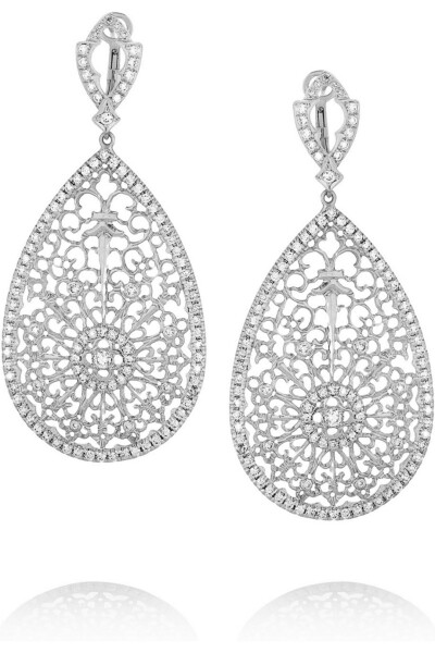 Loree Rodkin Lacey White Gold Diamond Earrings