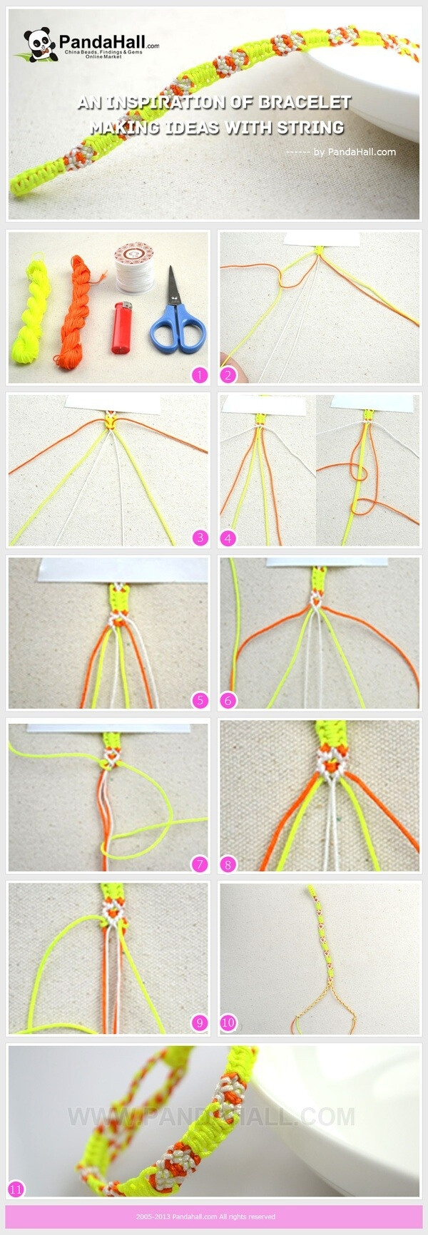 五色线编织手链教程图片