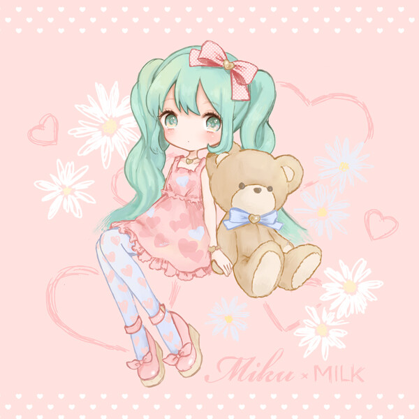 初音MILK かわいかった（可爱的） p站 二次元 插画 初音未来 miku