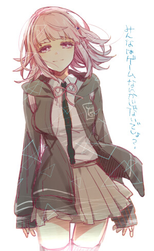 「二次元 少女」动漫 插画 原创 手绘 少女 Pixiv 弹丸论破 七海千秋 [侵删]【id=41788226  畫師：かるは】