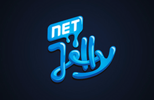 国外新型科技公司Net Jelly新标志，net字母与jelly的搭配融合滴水的效果，非常有新意！