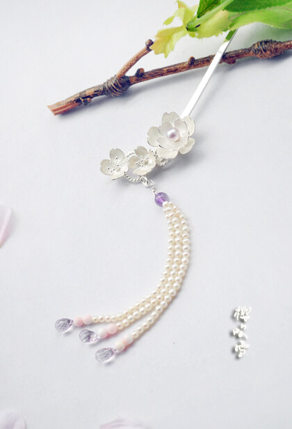 【簪花旧事】中国风古典汉服发簪 手作【水墨江湖】一年景.樱吹雪