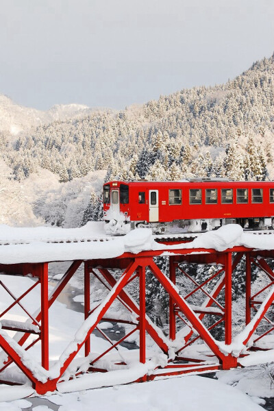 风景 摄影 世界游记 雪景 列车 日本